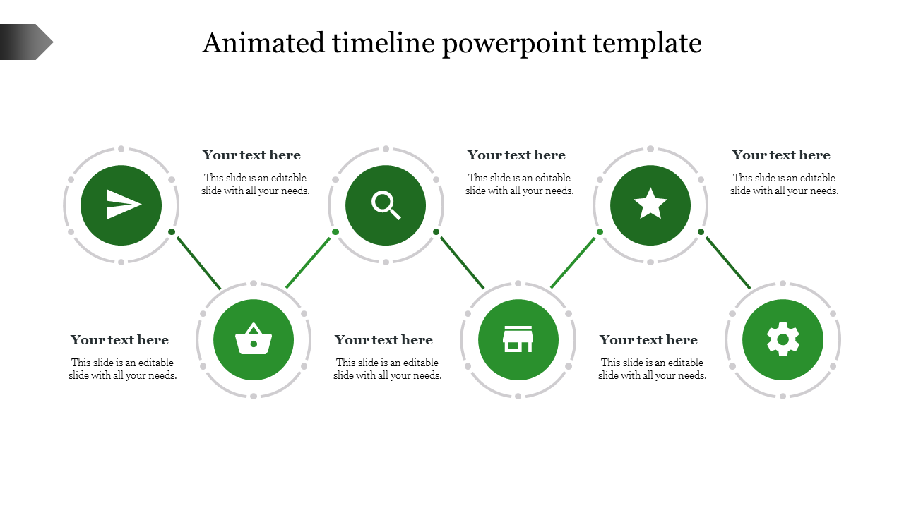 animated timeline powerpoint template-Green